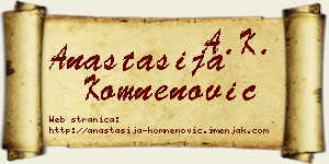 Anastasija Komnenović vizit kartica